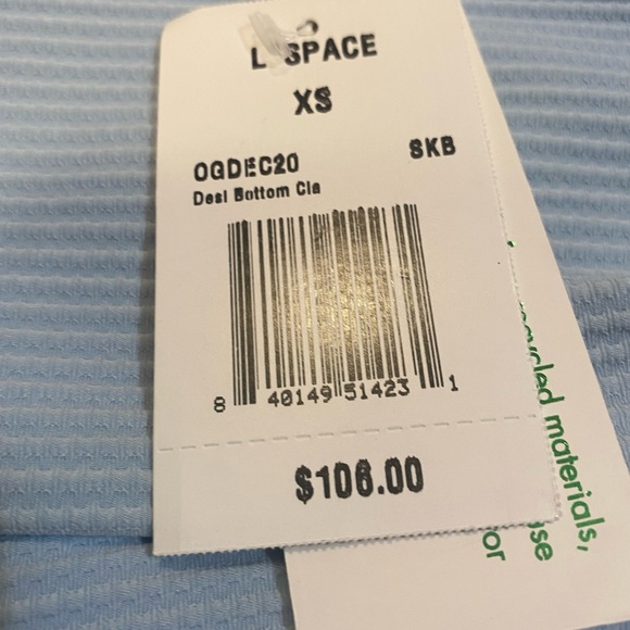 L*Space Desi Classic Bikini Bottom Ribbed High Waist, Sky Blue, X-Small NWT - Picture 6 of 13